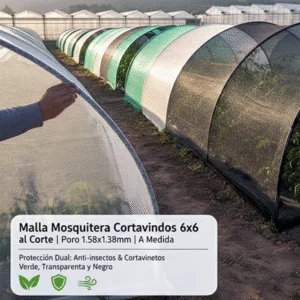 Malla Mosquitera Cortavientos 6x6 al Corte | Poro 1.58x1.38mm | A Medida